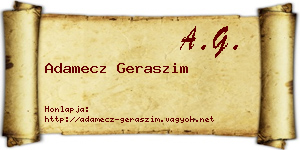 Adamecz Geraszim névjegykártya